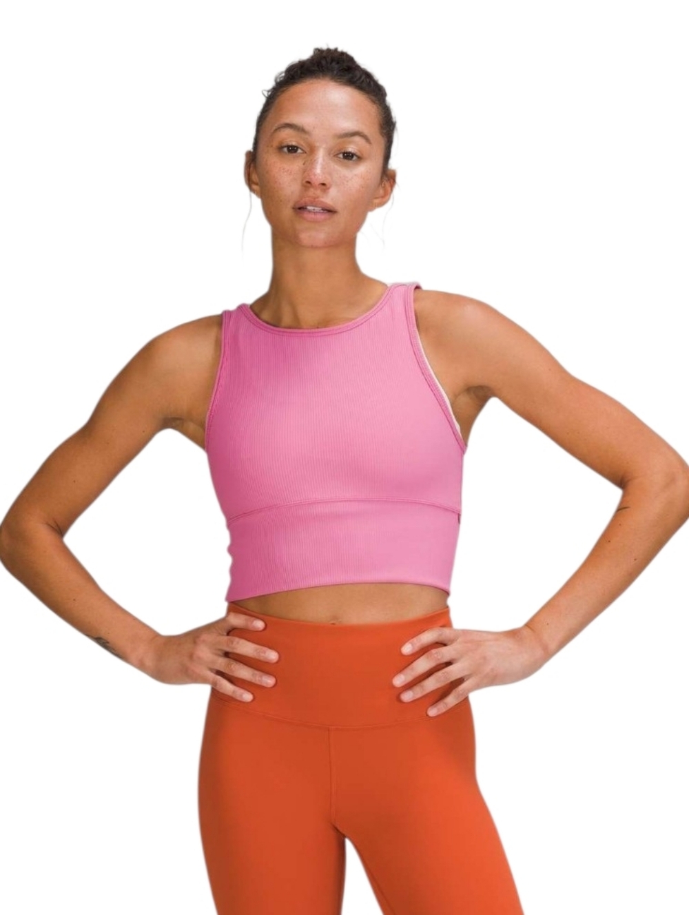 Lululemon Power Pivot Ribbed Tank Top Pink Blossom